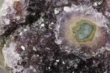 Dark Purple Amethyst Crystal Cluster On Metal Stand - Uruguay #99890-4